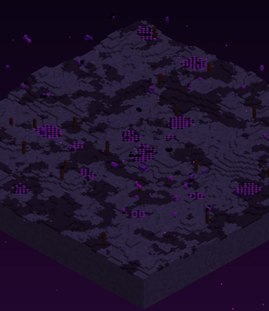 Dark broken terrain with magenta and black glitched blocks